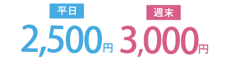 平日2,500円・週末3,000円